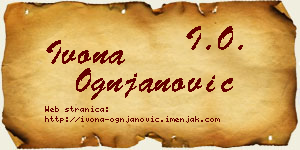 Ivona Ognjanović vizit kartica